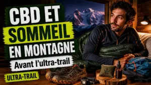 Un traileur se prépare à dormir dans un refuge de montagne près de Chamonix, entouré de son équipement et face aux sommets alpins.