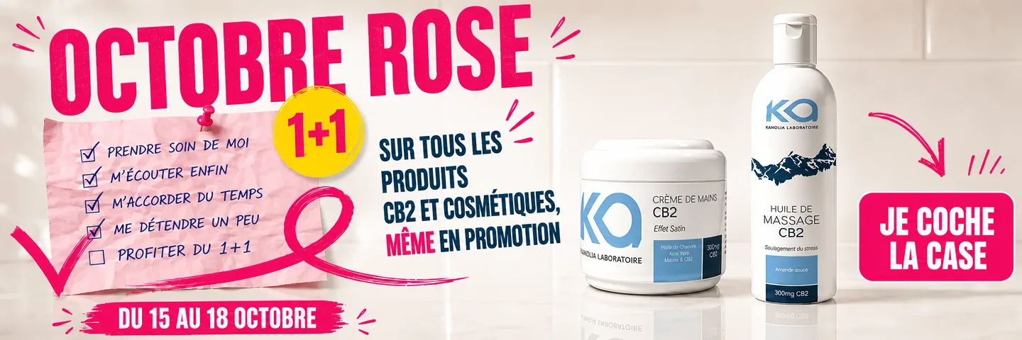 Octobre Rose — 1+1 sur le CB2 et les cosmétiques CBD