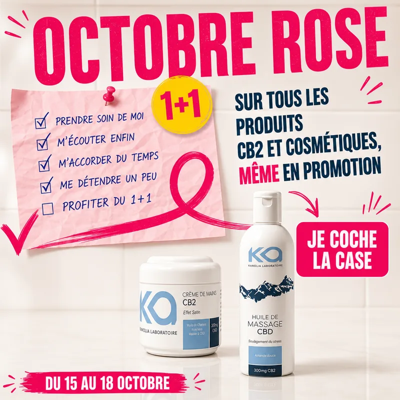 Octobre Rose — 1+1 sur le CB2 et les cosmétiques CBD