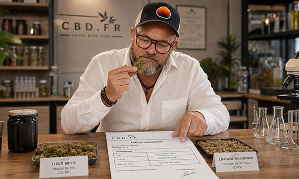 Julien Cordobes, fondateur de CBD.fr teste des fleurs de cbd sans THC