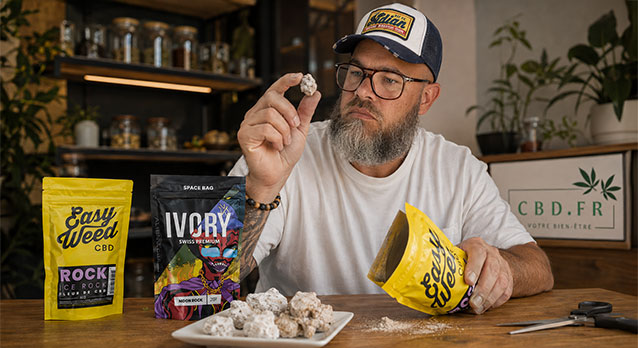 Julien Cordobes controle les moonrock et ice rock CBD de CBD.fr