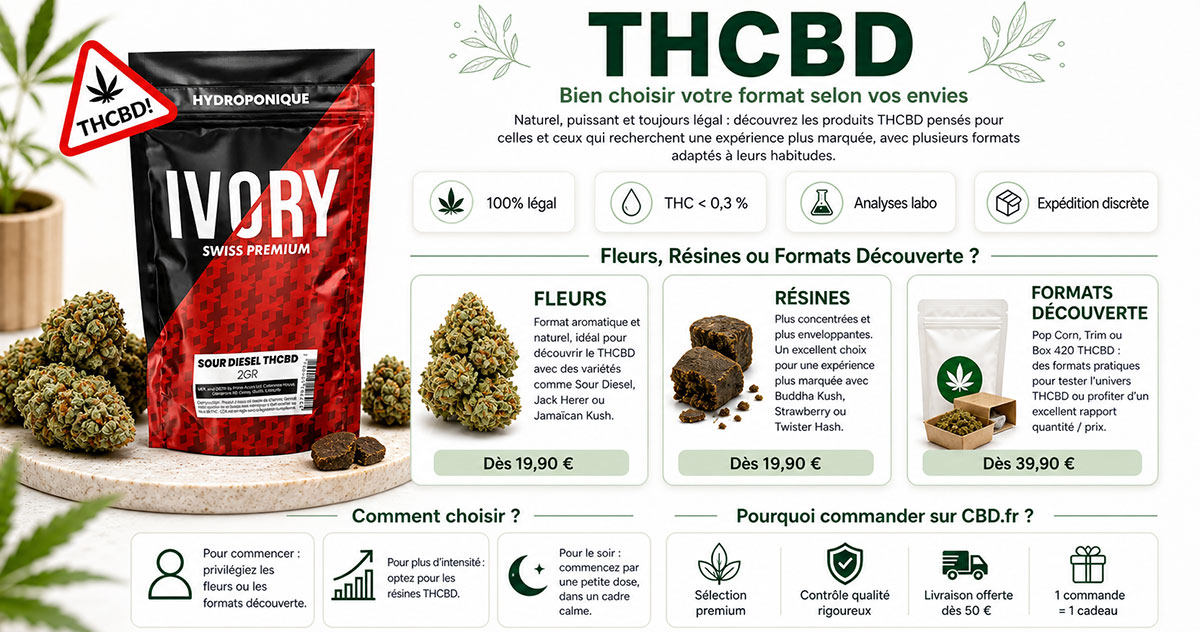 Infographie explicative sur lle THCBD